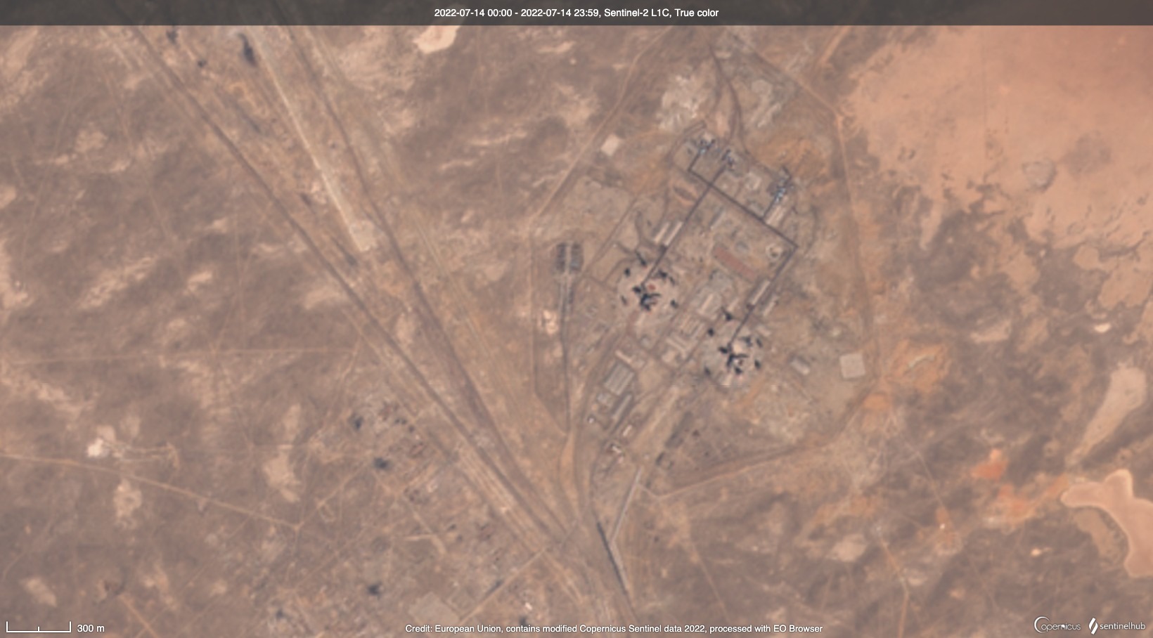 satellite image showing TYURATAM MISSILE AND SPACE COMPLEX, Russia