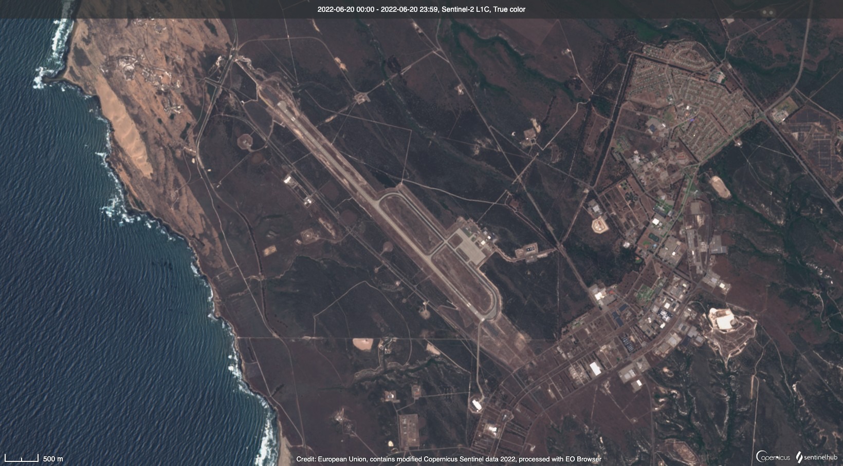 satellite image showing Vanderberg airport