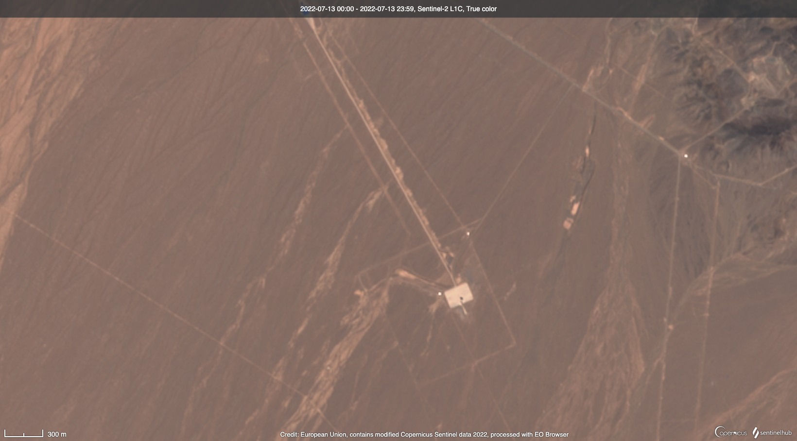 satellite image showing SHAHROUD SPACE CENTER