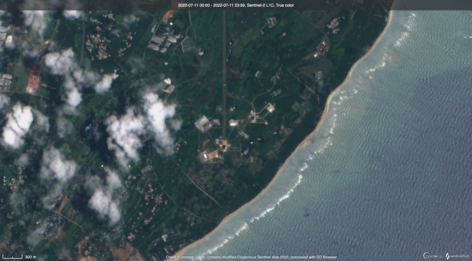 satellite image showing WENCHANG SATELLITE LAUNCH CENTER